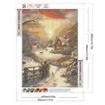 thumbnail image 2 of Pintura de diamante 5D DIY, taladro redondo completo, escena exterior de invierno, decoración del hogar, 30x40cm, 2 of 9