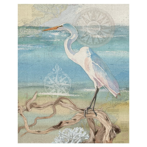 Masterpiece Art Gallery Egret By Lynnea Washburn Canvas Art Print 22" x 28"