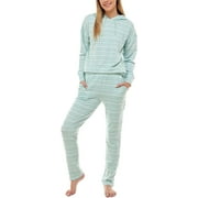 Roudelain Hoodie and Slim Leg Pant Lounge Set - Large