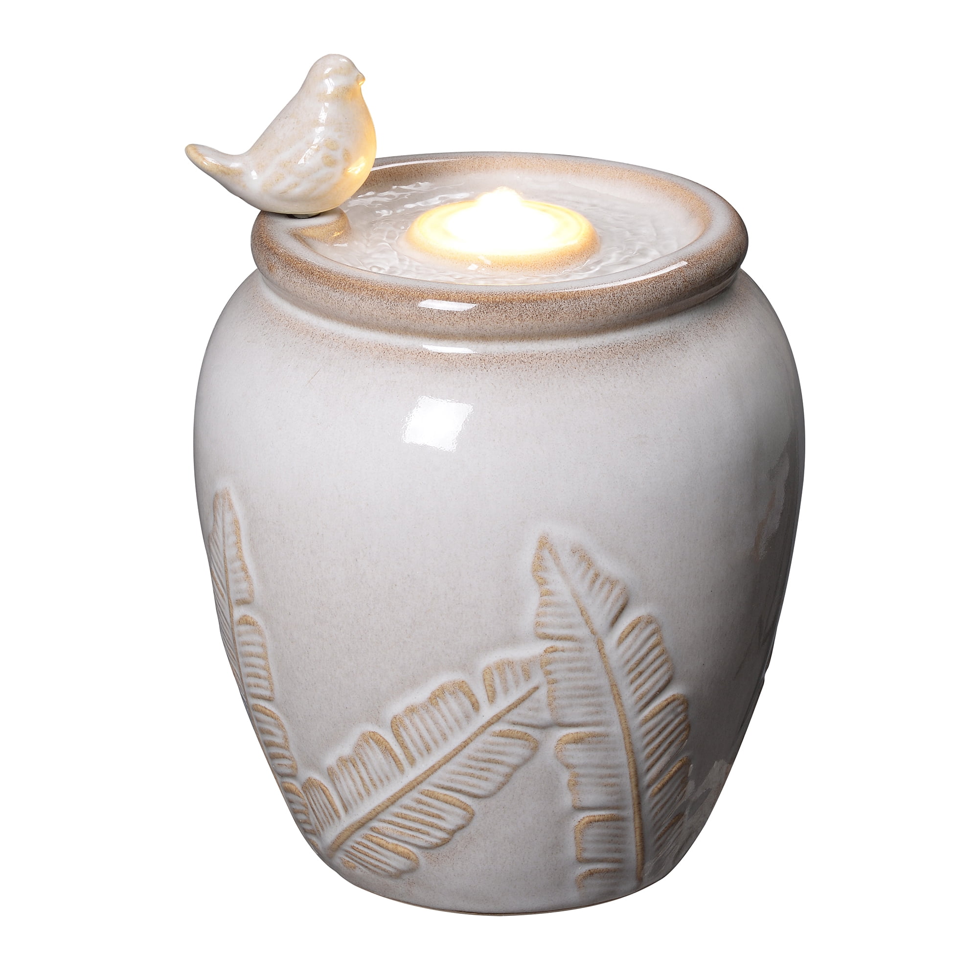 LED Tabletop Bird Bubbler Fountain