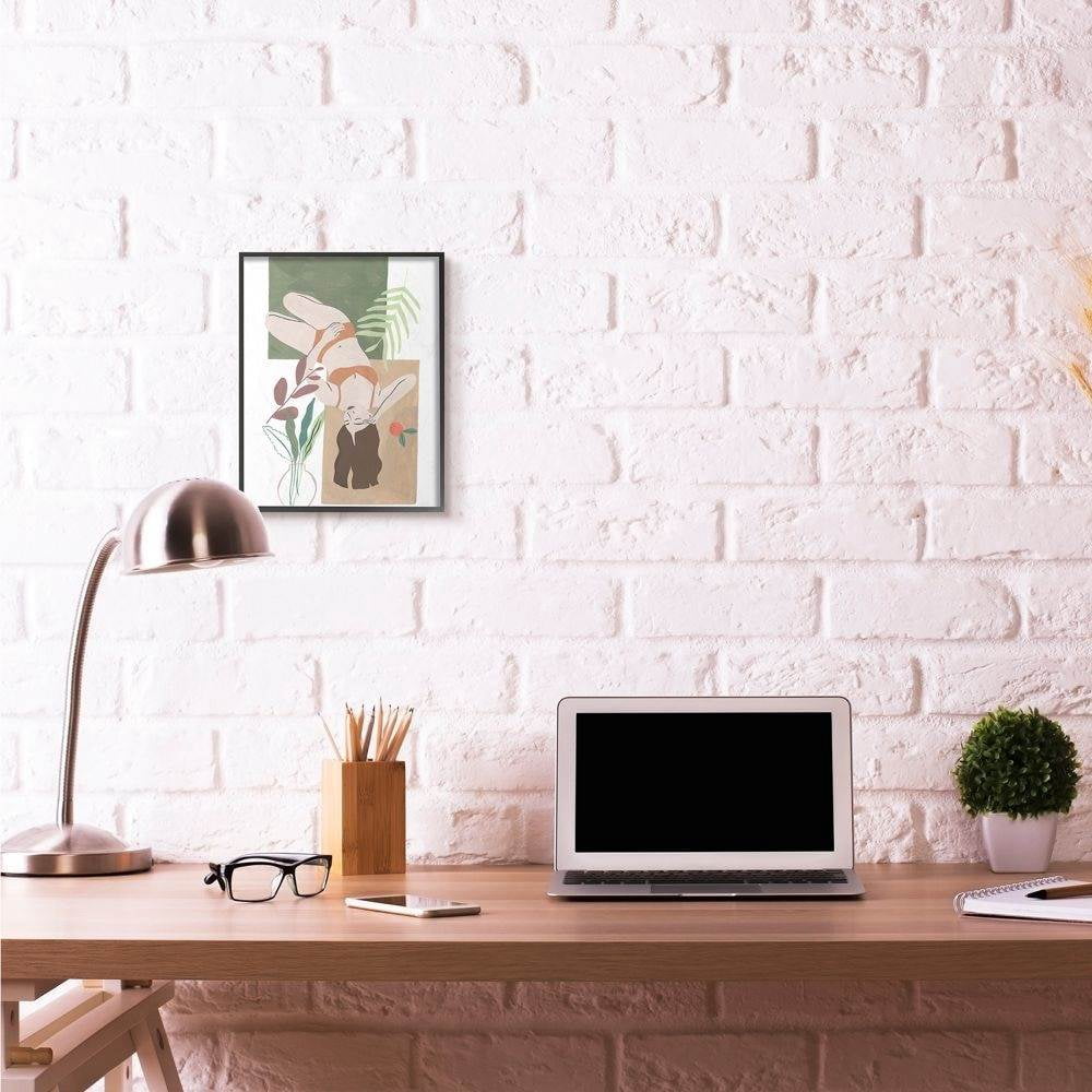 Stupell Industries Flower Plants Woman Figure Model Modern Painting Framed Giclee Texturized Art by Melissa Wang