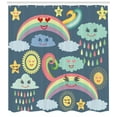 thumbnail image 3 of Ambesonne Rain Shower Curtain, Weather Rainbow, 69"Wx84"L, Multicolor, 3 of 3