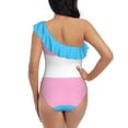 thumbnail image 3 of Trans One Piece Swimsuit Women Ruffle Monokini Shoulder Swimsuit Bathing Suit Swim Wear Pride Flag Trans Pride Flag Trans Pride, 3 of 5