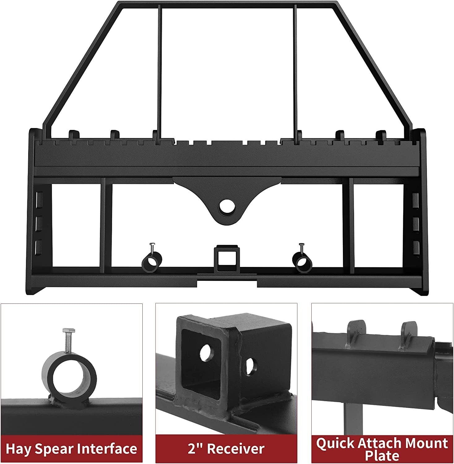 RVNI 45" 2500LBS Capcity Pallet Fork Frame Attachment for Kubota Bobcat Skid Steer