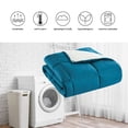 thumbnail image 3 of Seward Park Down Alternative Comforter Full/Queen Size Lightweight Soft Duvet Insert Cooling Summer Teal Blue Green/White, 3 of 6