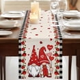 thumbnail image 3 of Table Runners 90 Inches Long Dress Scarves, Valentines Day Farmhouse Coffee/Dining/Kitchen Table Runner for Living Room, Country Gnomes Love Rose Black White Plaid 13x90 Inch, 3 of 9