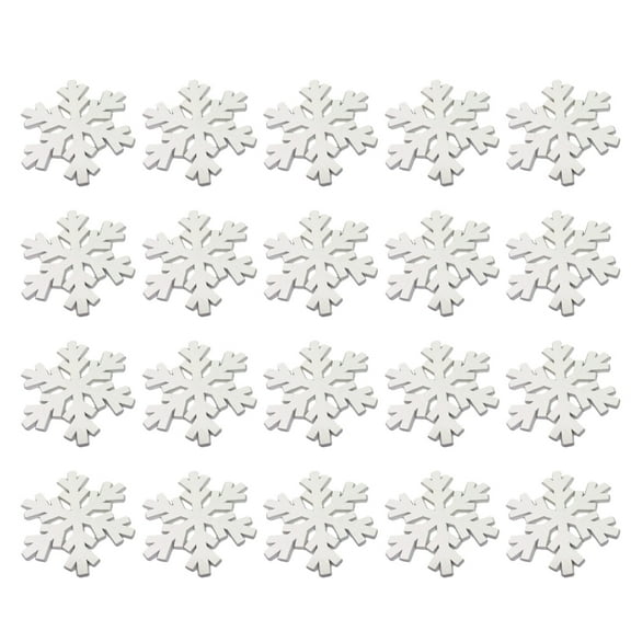 20PCS Wooden Snowflake Ornaments for Christmas Tree, Holiday Decorations, Wedding Crafts, Festival Party Supplies