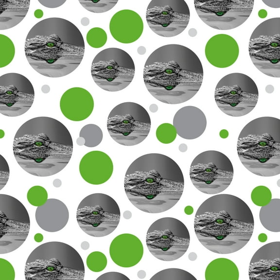Alligator Black and White Green Eyes Premium Gift Wrap Wrapping Paper Roll