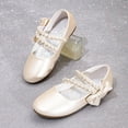 thumbnail image 5 of newwalpole Toddler/Little Girls' Ballerina Flat Mary Jane Princess Dress Shoes - Wedding School Party Beige for Size 1, 5 of 9