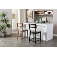 thumbnail image 5 of Dayalane 26" Rattan Back Counter Height Bar Stools Set of 2, Mid Century Wooden Kitchen Island Chairs with Footrest and Removable Cushion, Modern Tall Barstools for Restaurant Bar, Light Brown, 5 of 11