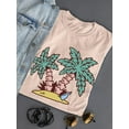 thumbnail image 3 of Island W Palm Trees T-Shirt Women -Smartprints Designs, Female Medium, 3 of 4