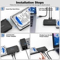 thumbnail image 6 of Hard Drive Reader IDE SATA to USB 3.0 + USB C Adapter,3in1 Ultra Data Retrieval Converter Kit with 12V/2A Power Supply for Internal 2.5'' SSD 3.5'' HDD IDE SATA Blu-ray Drive, 6 of 9