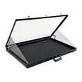thumbnail image 4 of Vitrina para tarjetas coleccionables, vitrina para joyas, vitrina espaciosa de aluminio para mesa, asa portátil para relojes, collares e insignias, 4 of 9