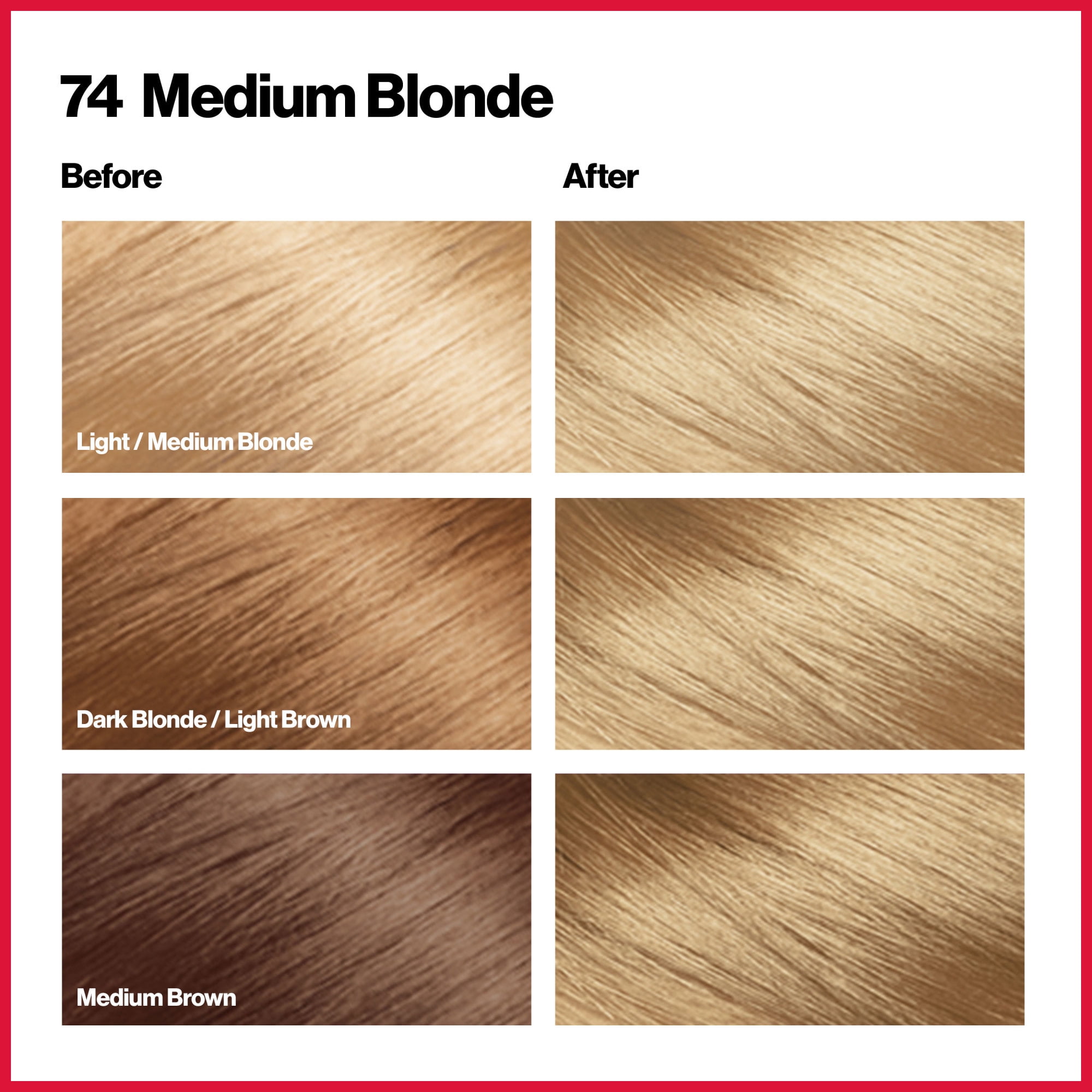 NEW Revlon Colorsilk Beautiful Permanent Hair Color, No Mess Formula, 074 Medium Blonde, Pack - Walmart.com