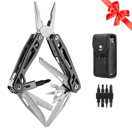 Father s Day Gifts For Men Dad Him 21-in-1 Multitools With Pocket Knife Stainless Steel Self-locking Pliers 8 Screwdriver Bits Multi Tool Survival Gear Edc Pouch Outdoor