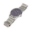 thumbnail image 1 of Reloj de pulsera de cuarzo para hombre de negocios, de acero inoxidable, resistente al agua (azul y plateado)., 1 of 5