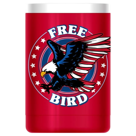 Silver Buffalo Free Bird Eagle Stainless Steel Can Cooler