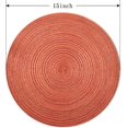 thumbnail image 2 of Round Braided Placemats Set of 8 Place mats for Dining Tables Woven Heat Resistant Table Mats 15 inch for Fall (E Brown, 8pcs), 2 of 13