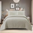thumbnail image 2 of All Season Fluffy Velvet Mini Dots Quilted Embroidered Luxurious Soft Bedspread - Twin/Twin XL - Beige, 2 of 3