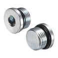 thumbnail image 1 of Uxcell 2-Pack 3/4-16UNF Tapón de ajuste de tubería de cabeza hexagonal interior, tapón de socket de acero inoxidable con anillo de sellado, 1 of 6