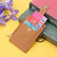 thumbnail image 5 of Portable Leather Business ID Card Credit Badge Holder Coin Purse Wallet Keychain, 5 of 13