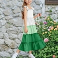 thumbnail image 6 of Bovxnpu Summer Girls Dresses, Girls Casual Flowy Dress Beach Sundress Midi Dress, Girls Short Sleeve Round Neck Ruffle Dress Princess Skirt 7 Years, 6 of 6