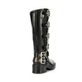 thumbnail image 5 of DREAM PAIRS Women's Knee High Riding Boots Side Zipper Motorcycle Boots Square Toe Chunky Heel Fashion Buckles Biker Boots, 5 of 9