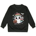 thumbnail image 4 of HNMKIU Chandail en Molleton de Mode pour Filles, Imprimé Mignon d'Halloween, Col Rond, Manches Longues, Chandail Décontracté pour Enfants, Noir, 7-8 Ans, 4 of 4