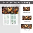 thumbnail image 6 of Rooster Valance Rod Pocket Window Curtain for Kitchen Rustic Farmhouse Chicken Farm Wooden Barn Window Flowers Window Treatment Valance Curtains for Bathroom 54 by 18 in, 1 Panel, 6 of 6