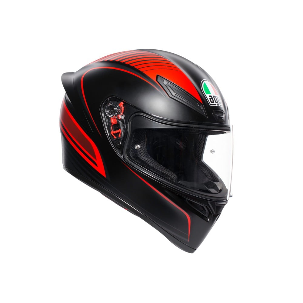 AGV エージーブイ K1 002-WARMUP MATT BLACK/RED AGV K1 Warm Up Motorcycle Helmet Matte Black/Red XS