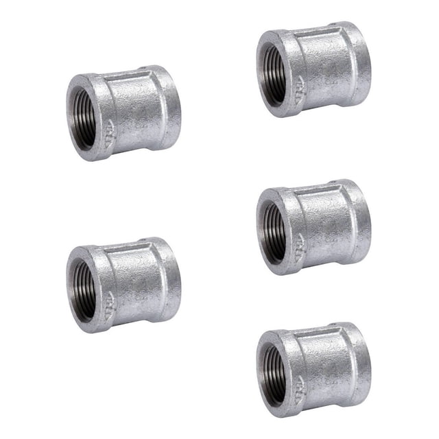 5pzs Cople Galvanizado 1/4 Npt 6mm Hidráulico Agua Aire