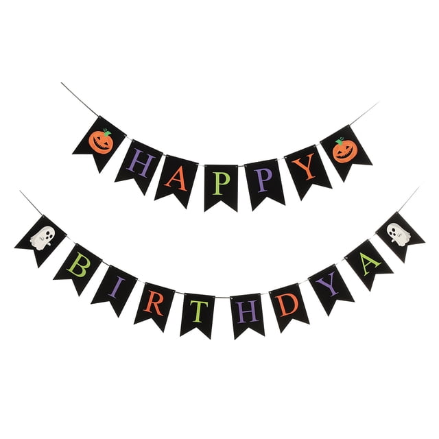 Tema de Halloween Banners colgando suministros decorativos de fiesta de cumpleaños de bunting