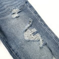 thumbnail image 6 of KIDSCOOL SPACE Girls/Boys Frayed Edge Elastic Band Inside Washed Ripped Slim Jeans,Blue,10-11 Years, 6 of 7