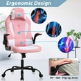 thumbnail image 2 of Dkelincs PC Gaming Chair Ergonomic Office Chair with Lumbar Support Flip Up Arms Headrest Adjustable Computer Desk Chair for Adults, Pink, 2 of 7