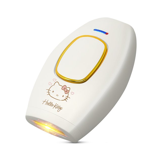 SANRIO Depiladora Profesional de Luz Pulsada Hello Kitty HK-IPL 300 K Disparos sin Dolor, Unisex, Elimina Vello Facial, Corporal, Axilas, Piernas, Bikini Brazos, 5 Niveles, Uso en Casa, No Láser