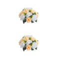 thumbnail image 1 of Ruiboury Exquisite And Elegant Fake Flower Ball Arrangement Bouquet For Beautiful Home Decor Rose Props champagne 2Set, 1 of 6