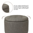 thumbnail image 4 of Joveco Fabric Button Tufted Round Storage Ottoman Stool Foot Rest Khaki, 4 of 9