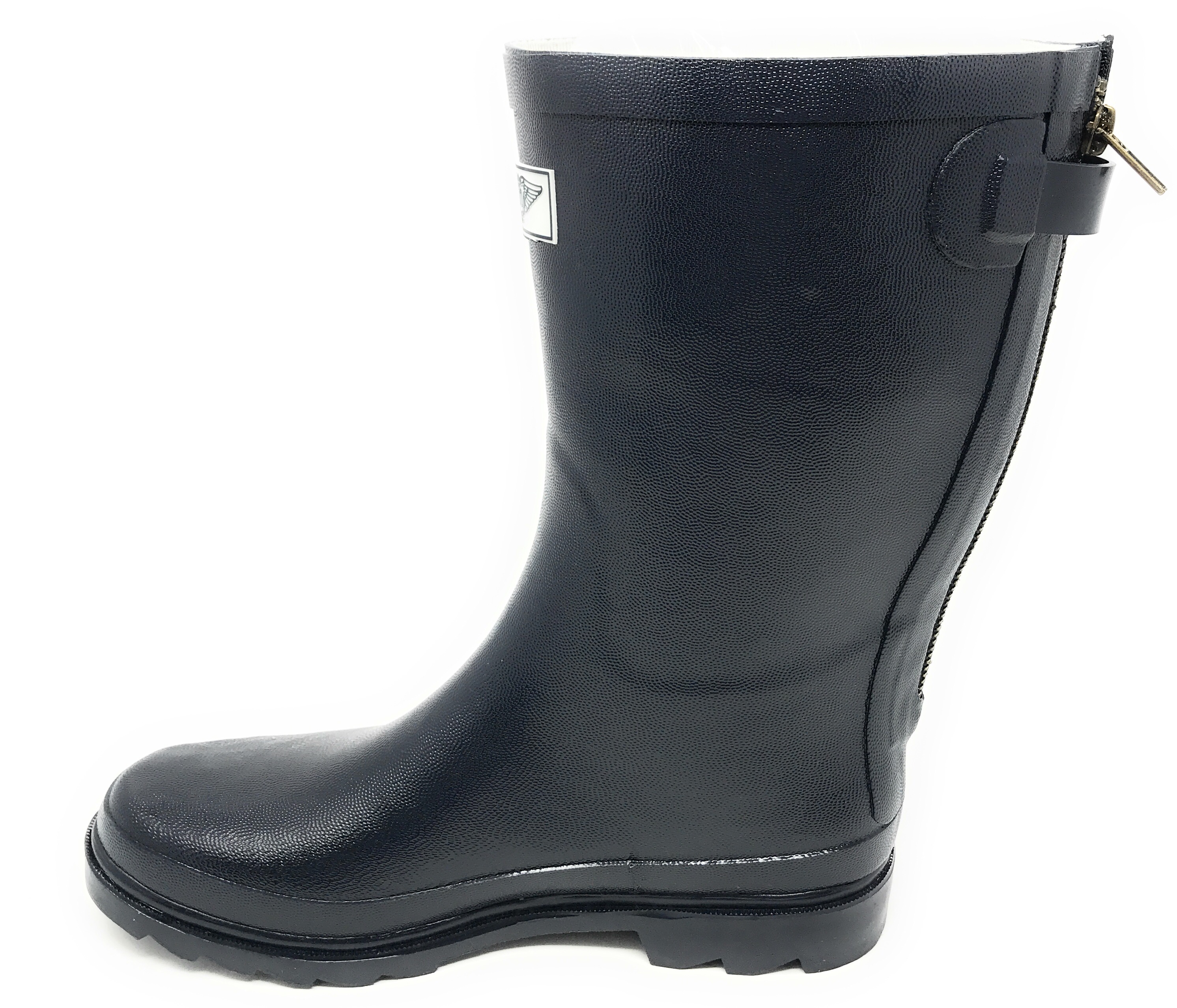 Forever Young Women's Solid Color With Back Mock Zipper Rain Boots