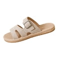 thumbnail image 2 of Ladies Sandals,Flat Sandals for Women,Summer Sandals,Womens Flat Shoes,Women's Sandals,Women's Fashion Plus-Size Flat Sandals With Buckles,Khaki,8.5, 2 of 4