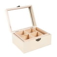 thumbnail image 1 of 1 caja de joyería de madera con espejo doble, arcilla ligera, arcilla de nieve, caja de joyería, organizador de caja de joyería hecha a mano (color madera), 1 of 7