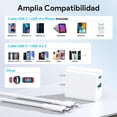 thumbnail image 4 of Cargador Dual USB y Tipo C 20W Cable Carga y Datos Tipo C Lightning IP 1m, 4 of 9