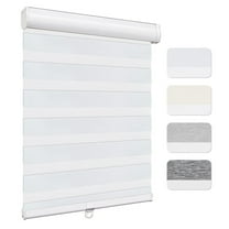 Keego Custom Size Zebra Shades for Windows Privacy Cordless Windows Shades for Home Office, White, 25"W x 36"H