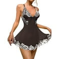 thumbnail image 5 of LWP Women Chemise Sexy Nightgowns Lace Babydoll Strap Mesh Sleepwear, 5 of 11