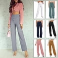 thumbnail image 2 of High Waist Pants Loose Wide Leg Pants for Women Spring Fall Ladies Office Trouser Full Length Straight Pant Outwear, 2 of 5