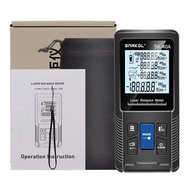 Riwcyla Intelligent Rangefinder Digital Distance Meter with Single Continuous Volumes Area Pythagoras Measurement Modes Adjustable Function IP54 Waterproof