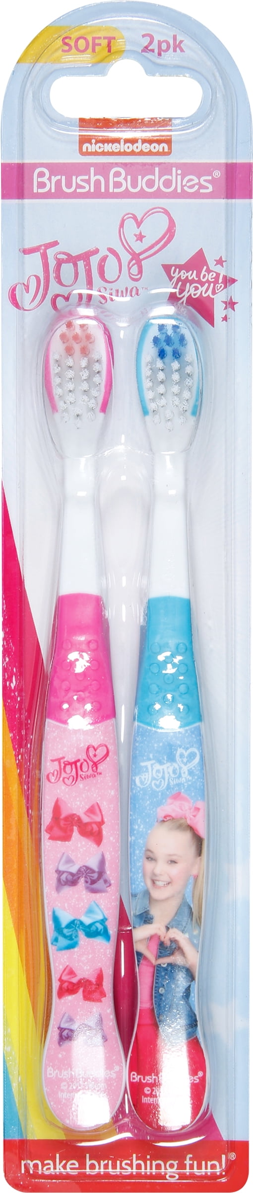 Novelty Character Personal Care Accessories Brush Buddies Nickelodeon JoJo Siwa Manual Toothbrushes (2pc Set)