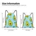 thumbnail image 2 of Xecao Cartoon Avocado Pattern Sports Drawstring Backpack - String Swim Gym Bag with Wet Proof Pocket for Women&Men-Small, 2 of 6