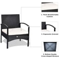 thumbnail image 4 of 3 PCS Patio Wicker Rattan Furniture Set, Outdoor Rattan Sofa Chair and Glass Coffee Table Set, Bistro Wicker Chair Table Set with Soft Cushion for Patio Garden Lawn Backyard Poolside Turquoise, 4 of 5