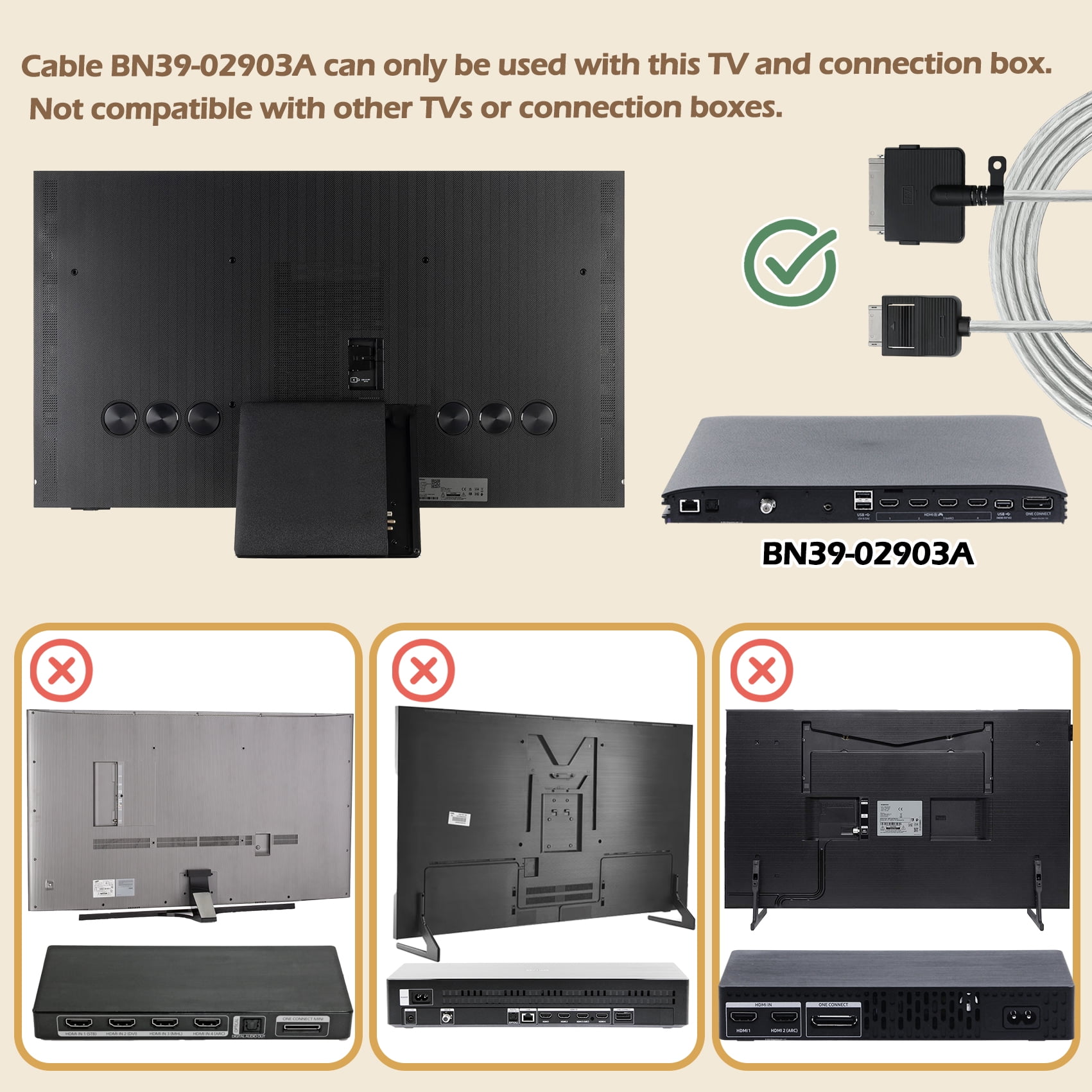 2.5m /8.2ft BN39-02903A One Connect Cable is Only Compatible with