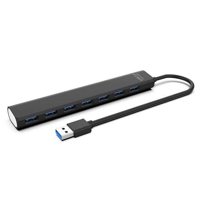 MesaSe USB 3.0 Hub Portable 7 Ports Removable 5Gbps Overcurrent Protection 30cm Cable Home Office Cellphone Tablet Charging Adapter
